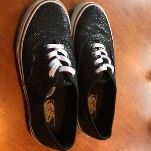 Black glitter Vans